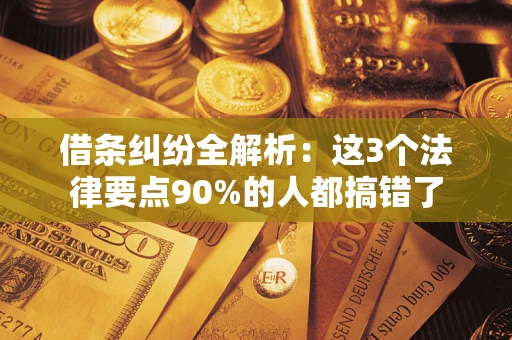 武汉借条纠纷全解析：这3个法律要点90%的人都搞错了