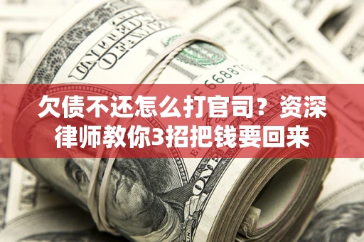 武汉欠债不还怎么打官司？资深律师教你3招把钱要回来
