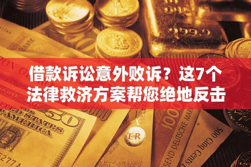 武汉借款诉讼意外败诉？这7个法律救济方案帮您绝地反击！